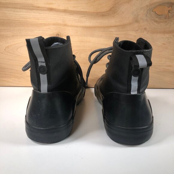 Hunter Unisex Target Dipped Canvas High-Top Sneakers Black&Black Size M6/W8 - Picture 5 of 9